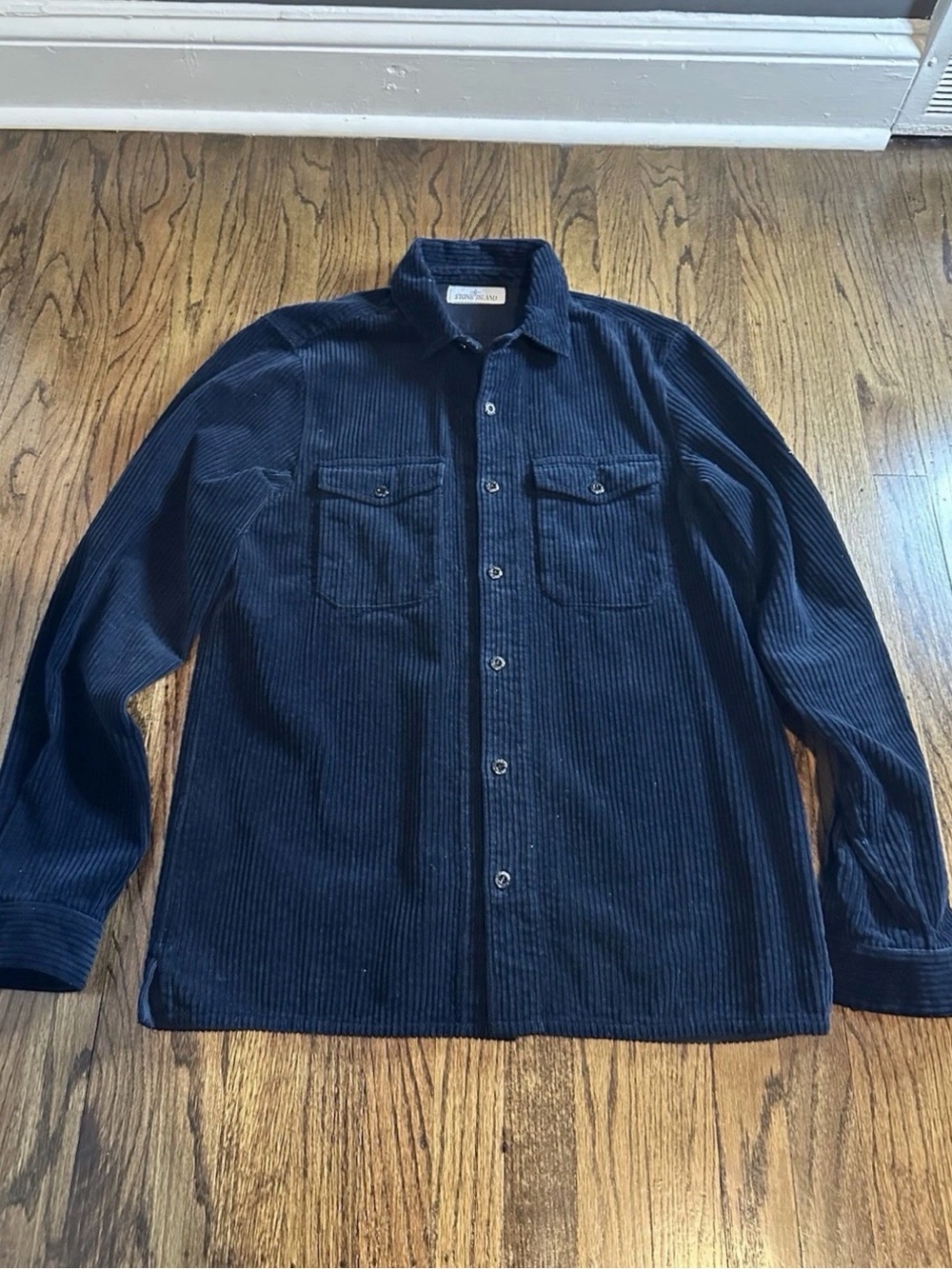 Stone Island Men's Navy Corduroy Shirt Jacket Rare